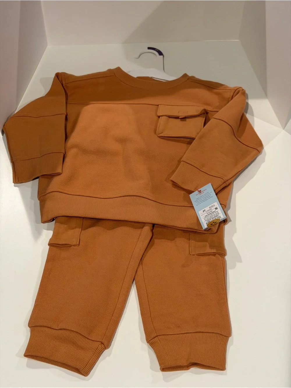 Rust Orange Kids Sweatshirt and Jogger Set
